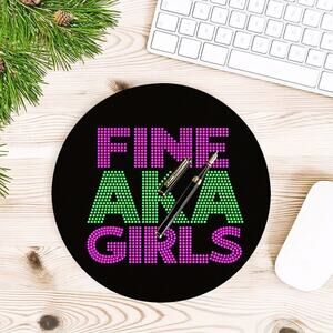 AKA Alpha Kappa Alpha Mouse Pad Black with‎ Pink and Green Fine AKA Girl